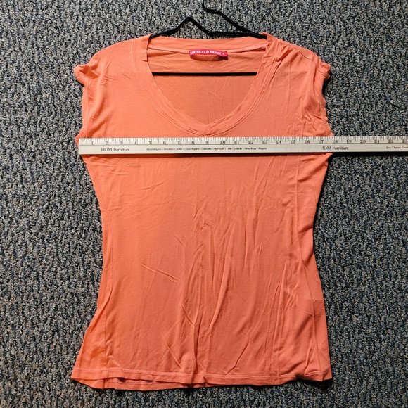 Tangerine Orange Krimson Klover  V Neck Tee Size Small - Picture 6 of 12
